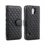 Wholesale Samsung Galaxy S5 Quilted Flip Leather Wallet Case w Stand (Black)